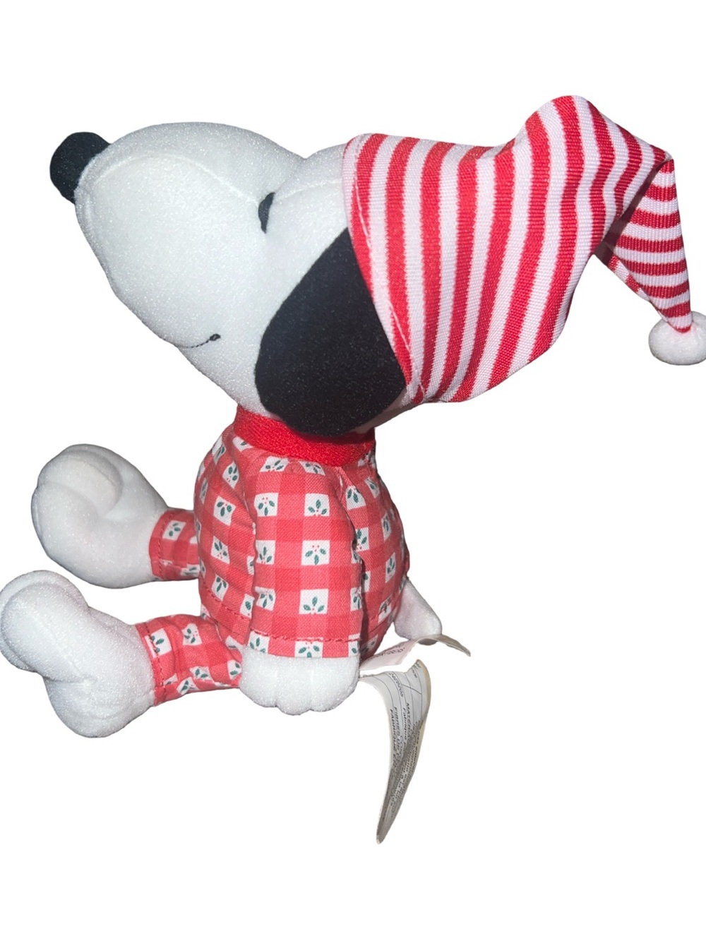 Vintage Whitmans Promotional Nighttime Snoopy Peanuts 7” Plush Bells Christmas
